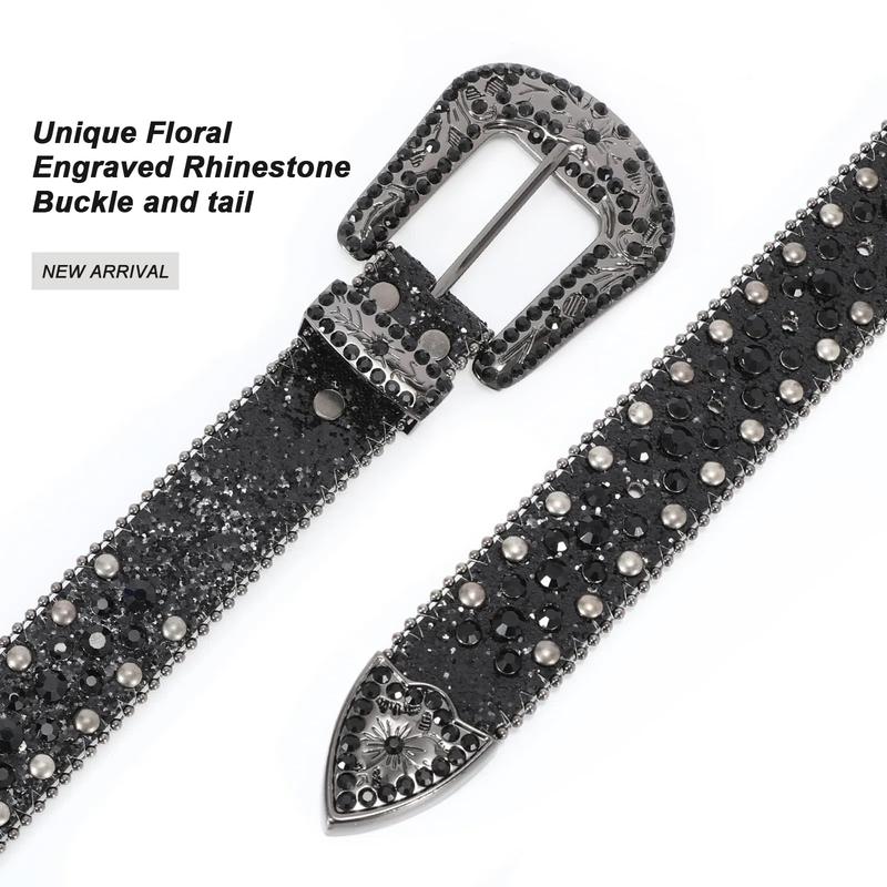 XZQTIVE Rhinestone Belt for Men and Women - Perfect for Jeans, Dresses, Western Cowgirl Cowboy Style, Studded with Glitter and Sequin Strap Belt, a Fashionable Accessory for All Occasions