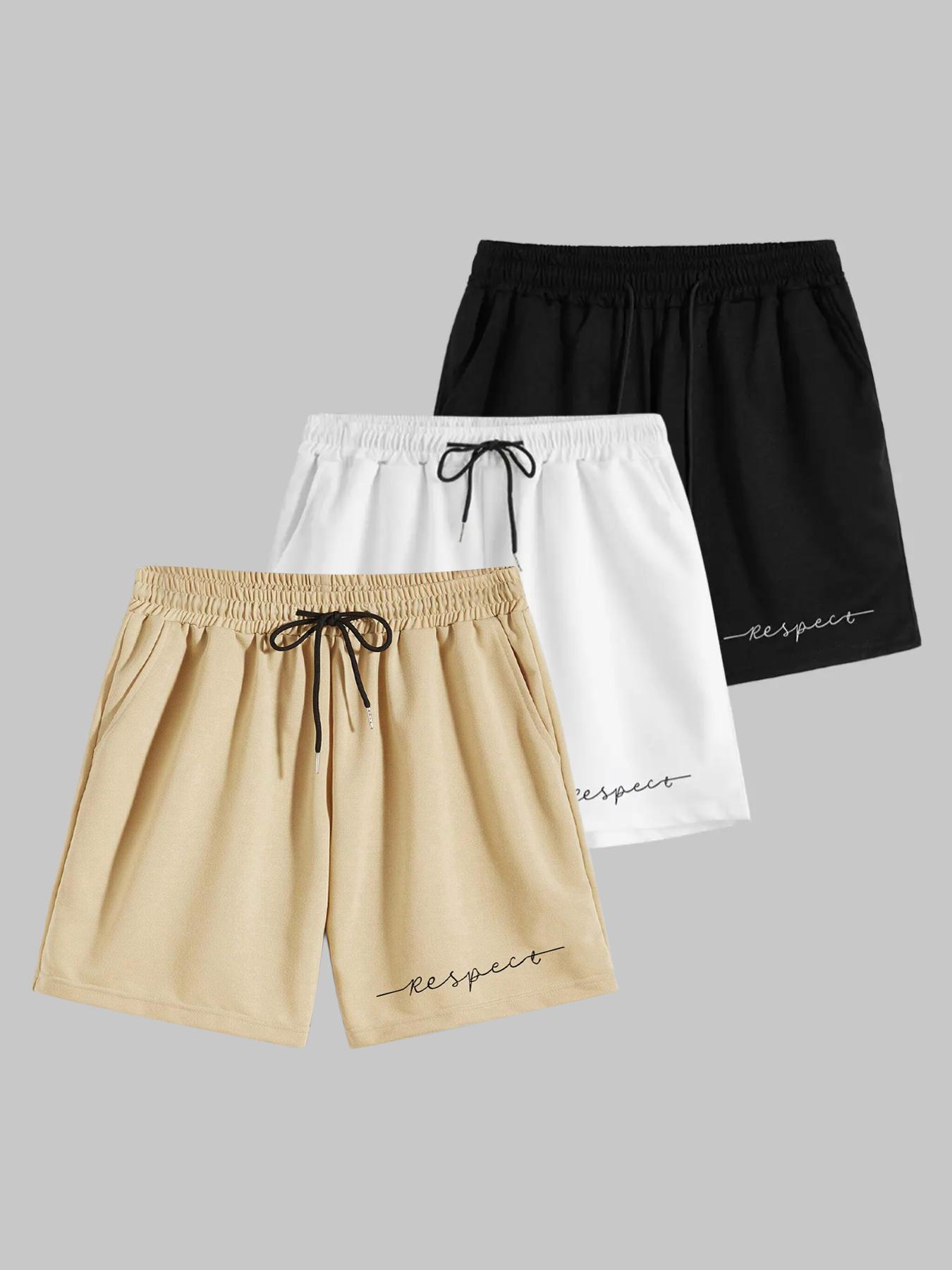 Menswear Letter Print Drawstring Waist Pajama Shorts, Regular Fit Casual Comfy Soft Pocket Sleep Shorts, Mens Shorts, Shorts for Men, Summer Lounge Bottoms, Loungewear, Summer Clothes, Nightwear, Mens Fashion, Comfy Fabric, Lounge Pajamas