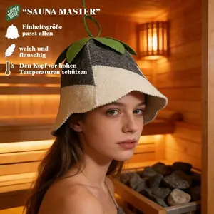 Woolen Leaf Sauna Hat, Protects Head and Ears From Heat, Enhances Hair Care Absorption, Reduces Split Ends, Easy Storage Design