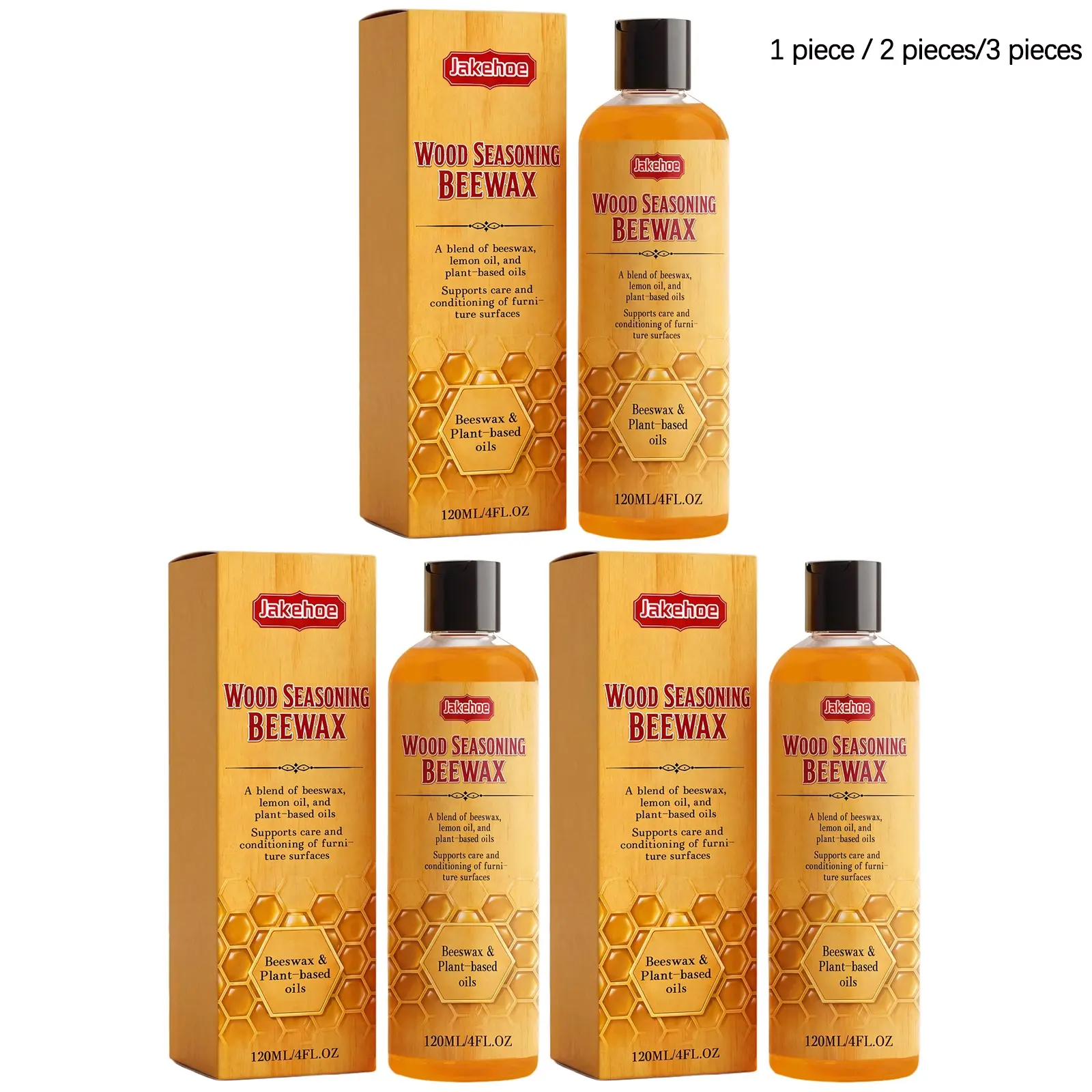 Beeswax Furniture Polish (120ML/120ML*2/120ML*3), Gentle Care, Cleaning and Polishing, High-Quality Beeswax Formula, Multi-Use Wooden Furniture Floor Polish
