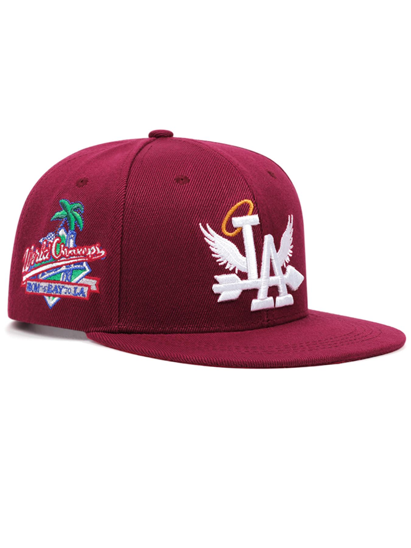 2026 Personalized New LA Wings Side Coconut Tree Embroidery, Custom Embroidered Hat, Trendy Street Hip Hop Hat Outdoor Sunshade Hat Baseball Hat Adjustable Flat Edge Hat Suitable for Men and Women Adjustable Snapback Cap