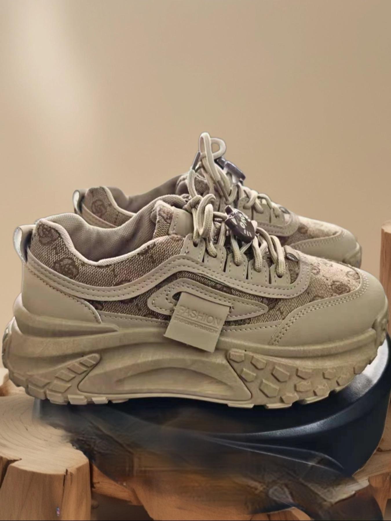 Women's Fashionable Lace Up Front Platform Low Top Sneakers, Trendy Fashion Sneaker, Casual Comfortable Sports Shoes for Daily Wear, Perfect for Students and Outdoor Sports, Fashion Walking Sneakers