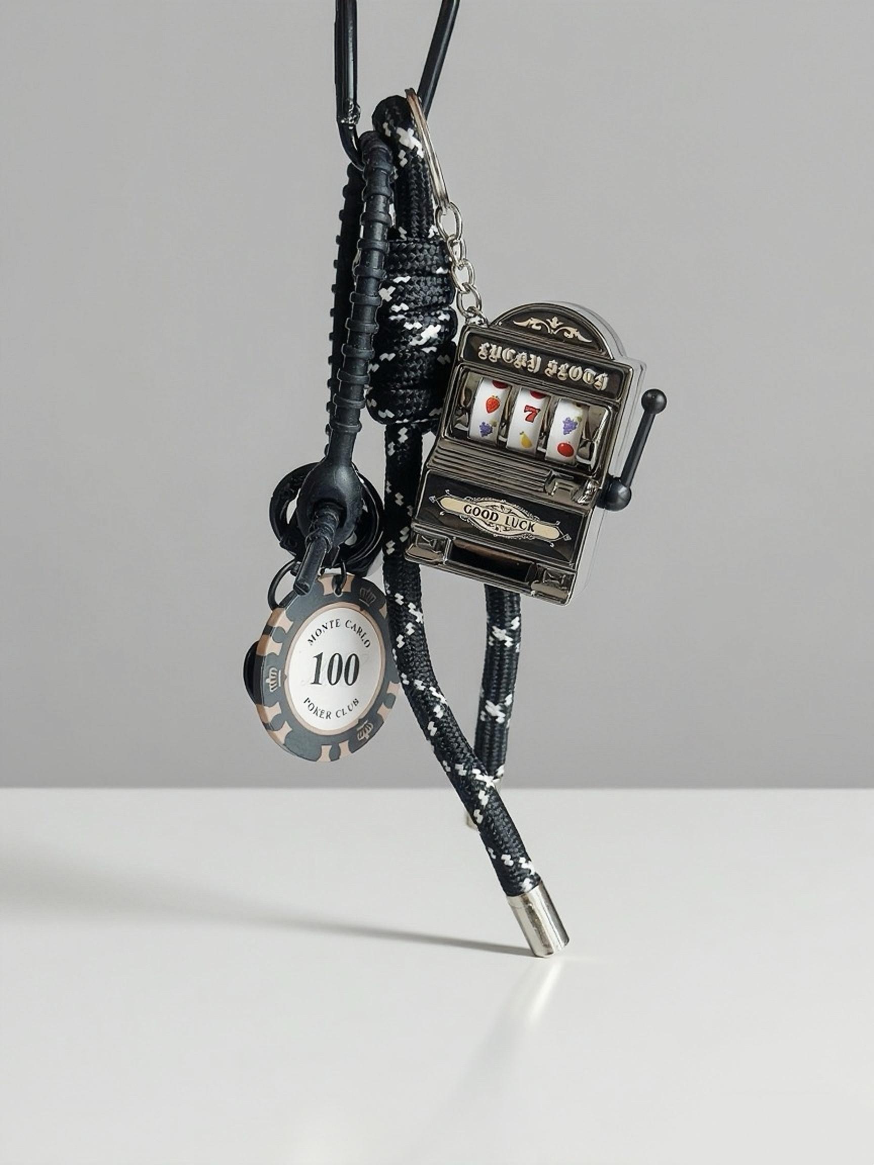 Creative Bag Charm, Vintage Street Style Mini Slot Machine Pendant, Casual All-Season Accessory for Bags, Bag Charm Keychain