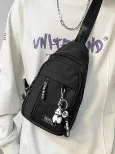 Casual Fashion Zipper Fanny Pack with Animal Pendant, Chest Bag for Women & Men, Versatile Sling Bag for Daily Use, Lightweight Crossbody Bag, Versatile Bum Bag