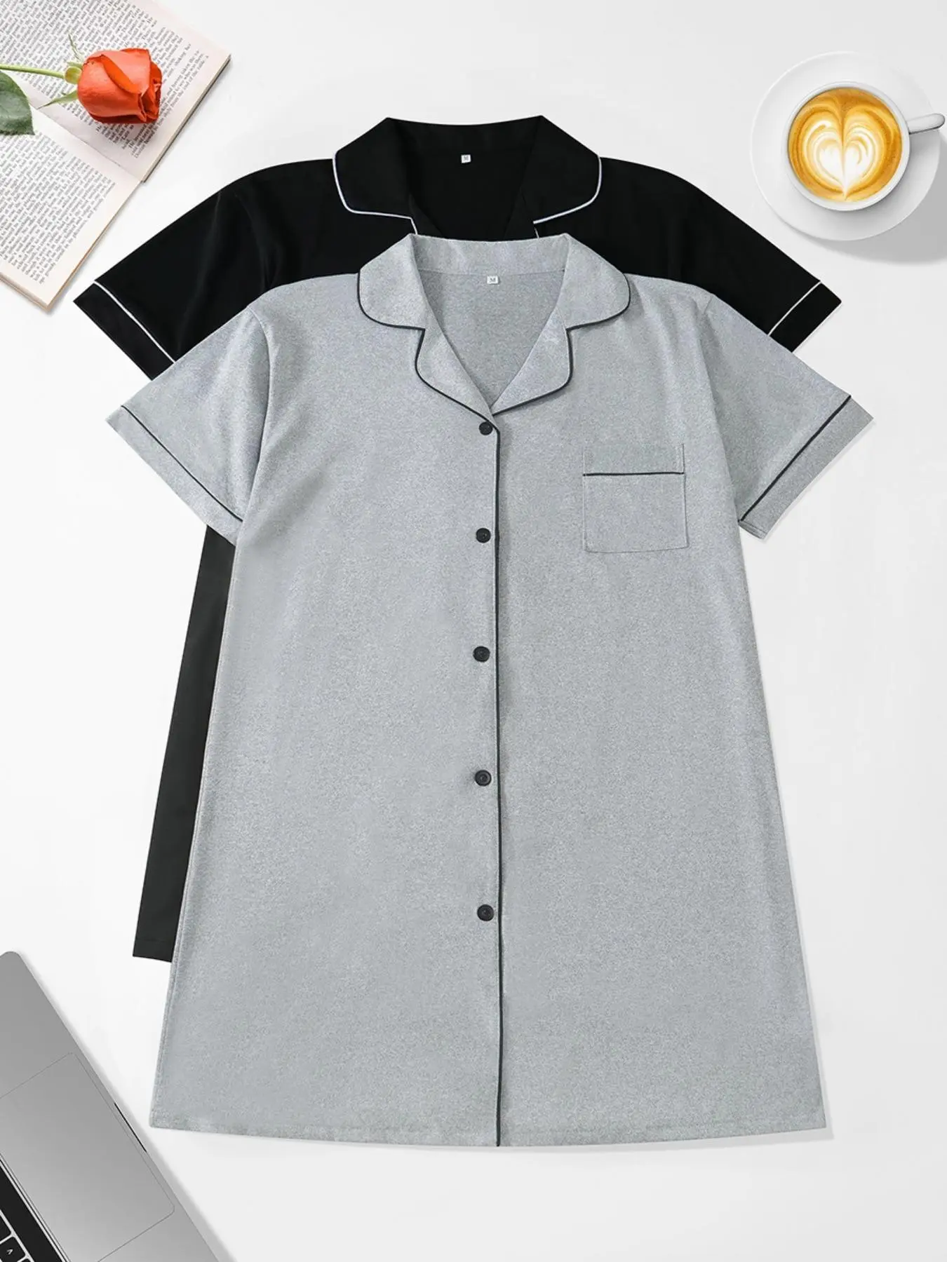 2-Piece Sleepwear Set, Comfortable Casual Nightgowns for Women, Spring Summer Fall, Home Wear, Soft and Cozy