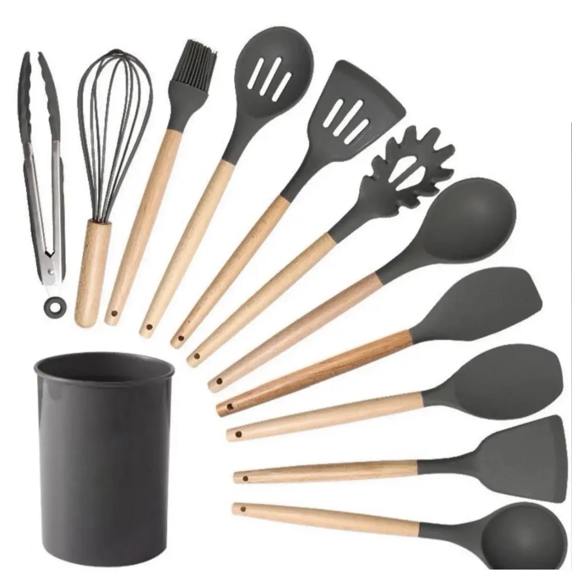 Silicone Cooking Utensils Set, 12pcs/set Non-stick Heat Resistant Kitchen Utensils Set, Kitchen Cooking Utensils Set for Home Use, Kitchen Cooking Accessories, Cooking Gadgets