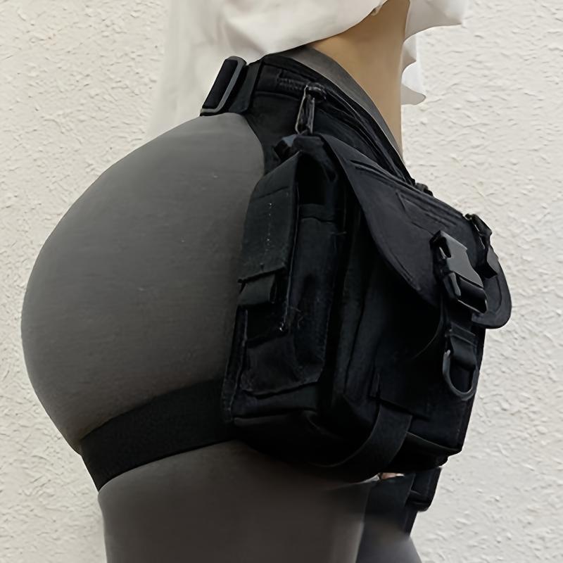 Motorcycle Leg Bag - Thigh Bag for Women with Adjustable Strap and Buckle Closure - Foldable and Unlined Nylon Storage Waist Pack