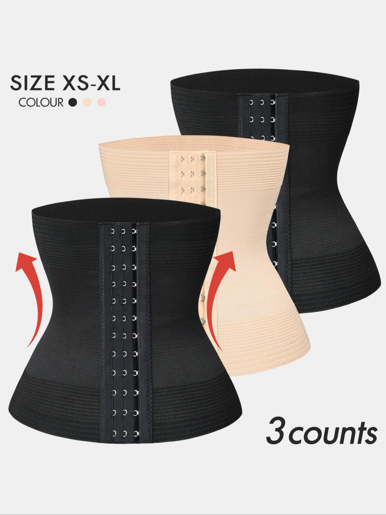 Women's Solid Hook & Eye Waist Trainer, Tummy Control Shaper, Waist Cincher for Postpartum Recovery & Weight Loss