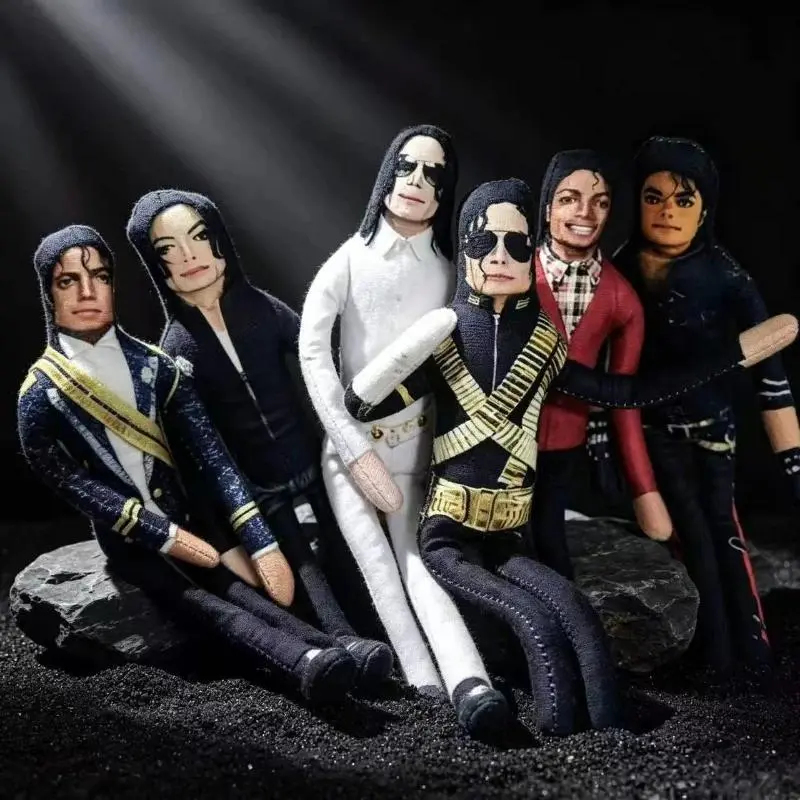 Michael Jackson Poseable Plush Doll Rat Jerky Figure MJ Bendable Doll Ornament Wire Frame Michael Abstract Toy Gift For Fans