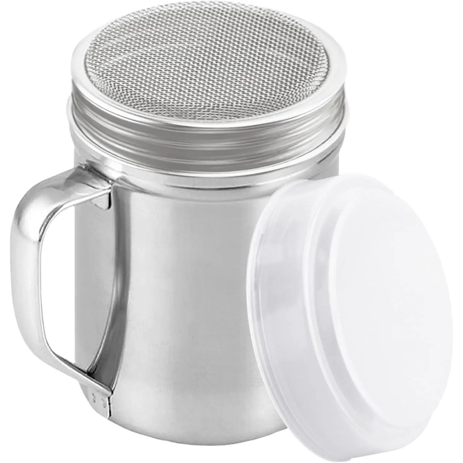 Powdered Sugar Shaker Duster - With Handle - Cinnamon Shaker For Coffee Bar - Fine Mesh Dredge - 6 ounce | Style: Fine