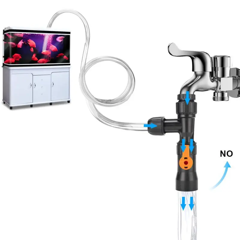 Automatic Aquarium Water Changer Kit Fish Tank Siphon Vacuum Gravel Cleaner with Water Hose Tap Pump for Easy Drain and Fill Tools