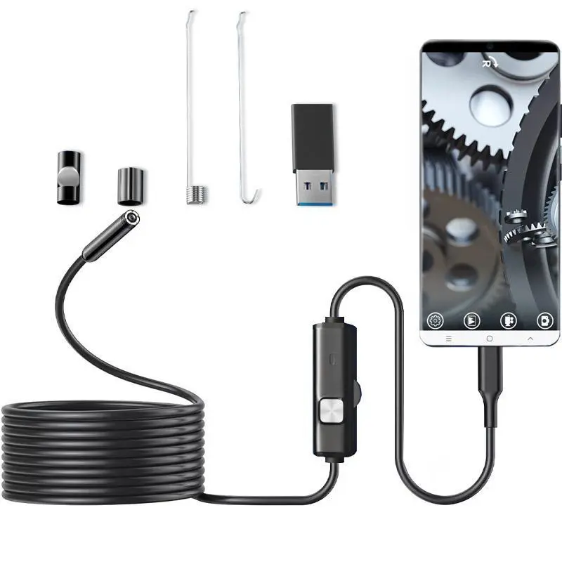 Type-C Direct Connect Camera, 2M Waterproof Endoscope Camera with 6 LED Lights, Mobile Phone Accessories for Car Engine
