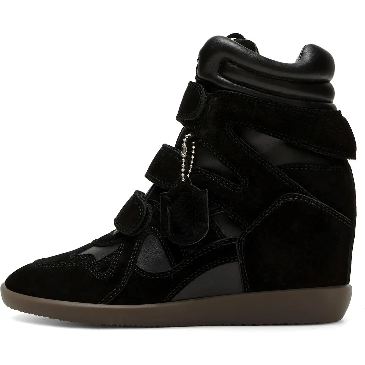 Hidden Wedge Sneakers for Women High Top Fashion Suede High Heel Platform Tennis Triple Strappy Band Casual Vintage Dressy Comfy Campus Trendy Retro Sneaker(Gift)