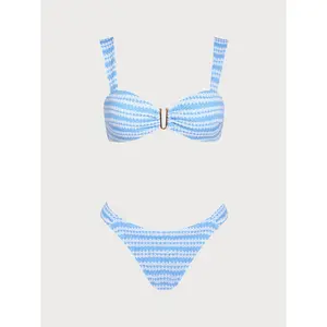 SAMIOL 2026 Women Gingham Plaid Bikini Set Spaghetti Strap Triangle Push Up Top Adjustable Side Tie High Cut Cheeky Bottom Soft Stretch Quick Dry Retro Beach Bathing Suit Padding High Waist Ruched