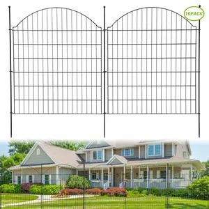 Modular Arched Rustproof Metal Garden Fence Panels, Weatherproof Decorative Lawn Flower Bed Edging, Easy Install Outdoor Animal Barrier Fence for Yard Patio Vegetable Garden