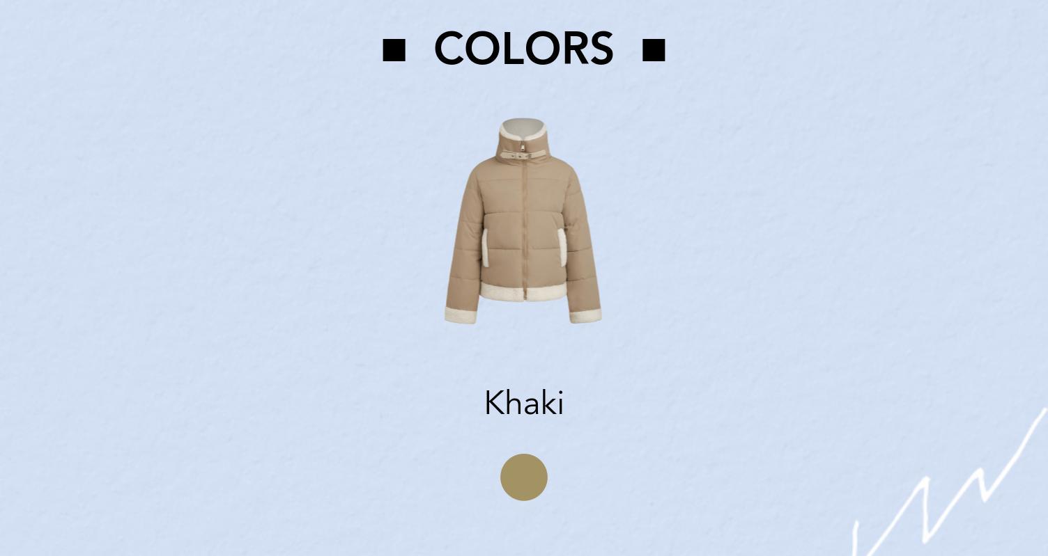 Cider [size 0-6] Fleece Buckle Collar  Patchy Zipper Puffer Jacket