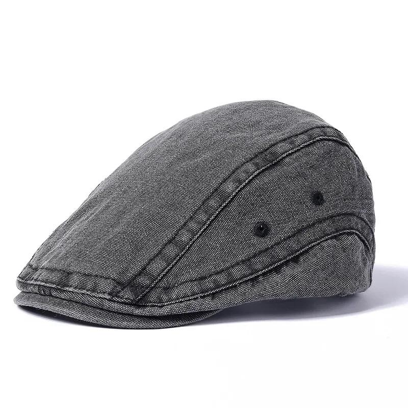 2025 New Styles Spring and Summer Retro Distressed Denim Men's Beret British-style Women's Visor Newsboy Cap and Painter's Hat
