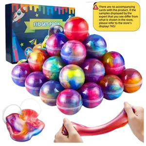 36/24 Cosmic Theme Valentine Slime Set, Squishy Covered Slime, Includes Galaxy Ball, Perfect for Kids Classroom Exchange Gifts, Creative Imagination Play Time