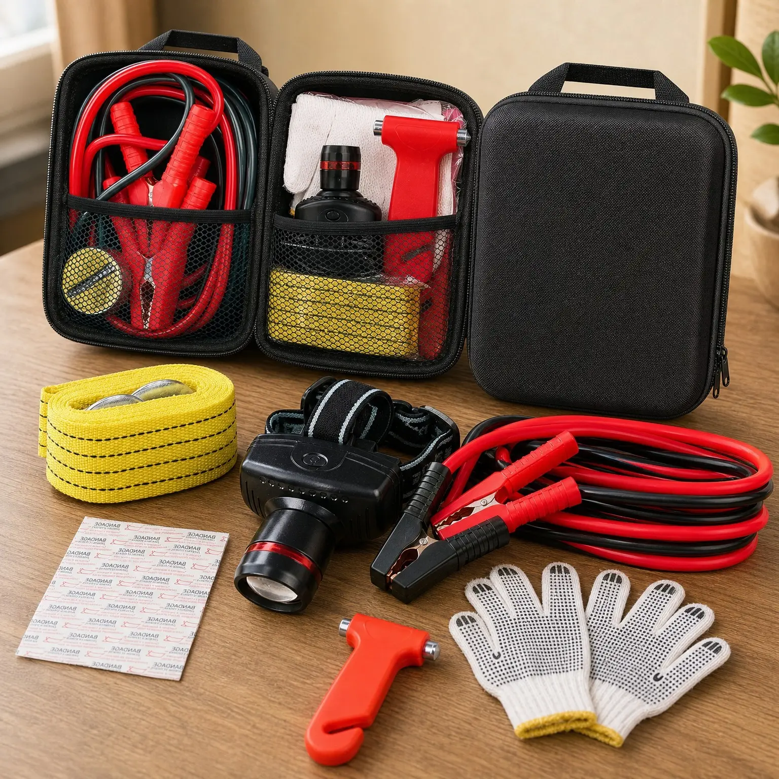 Car Roadside Emergency Kit with Jumper Cables, Complete Car Safety KitGift