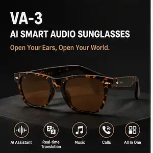 VA-3 AI Interpretation Smart Glasses,160 Languages, Chat GPT,Audio Glasses for Men And Women,Microphone And Speaker, HD Voice Calls And HIFI Music Quality,Hands-Free Calling,Color Changing Lens, Suitable for Riding,Driving,Travel,gift translator