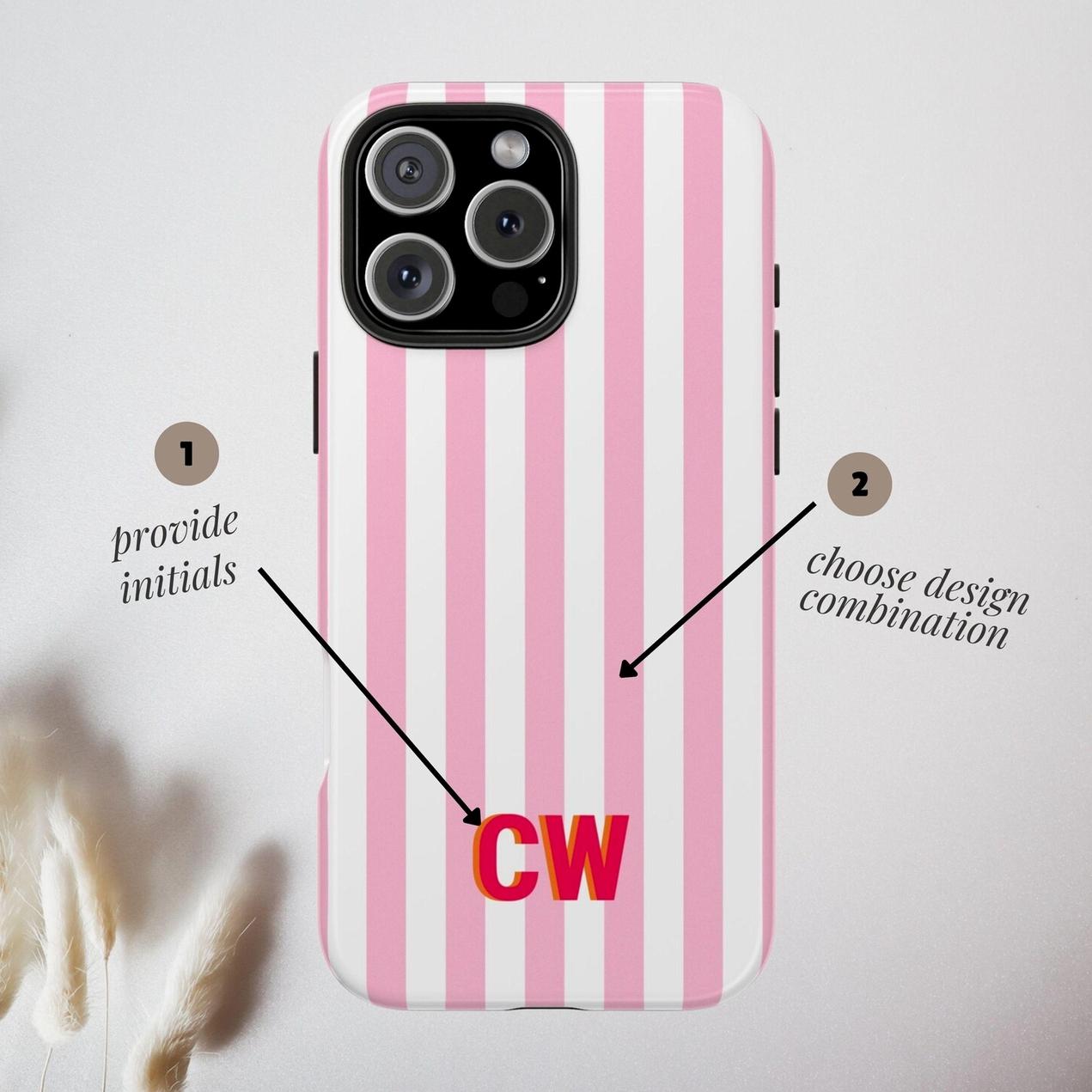 Monogram Initials Case for Smart Phone, Shadow Monogram Tough Phone Case with Initial Bridesmaid Gift Shockproof Protector Monogram Initials Case for Smart Phone, Shadow Monogram Tough Phone Case with Initial Bridesmaid Gift Shockproof Protector