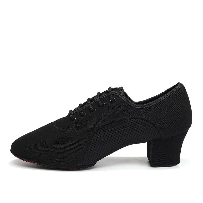 Women's Ballroom Dance Shoes Lace-up Closed Toe Suede Sole Professional Modern Salsa Latin Teaching Practice Performance Dance Shoes