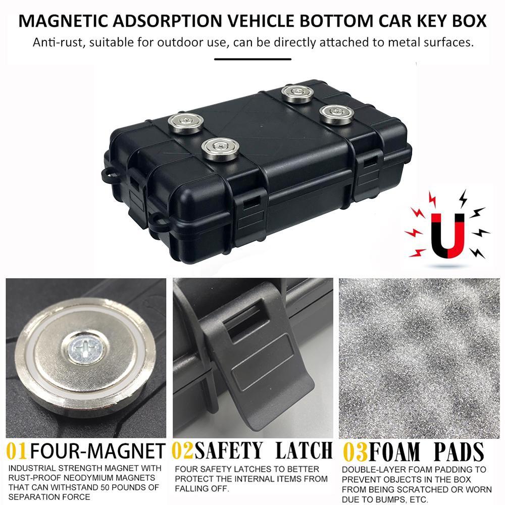Magnetic Key Storage Box, Portable Magnet Tool Box, Outdoor Camping Tactics Storage Box, Waterproof Magnetic Storage Box, Universal Car Accessories