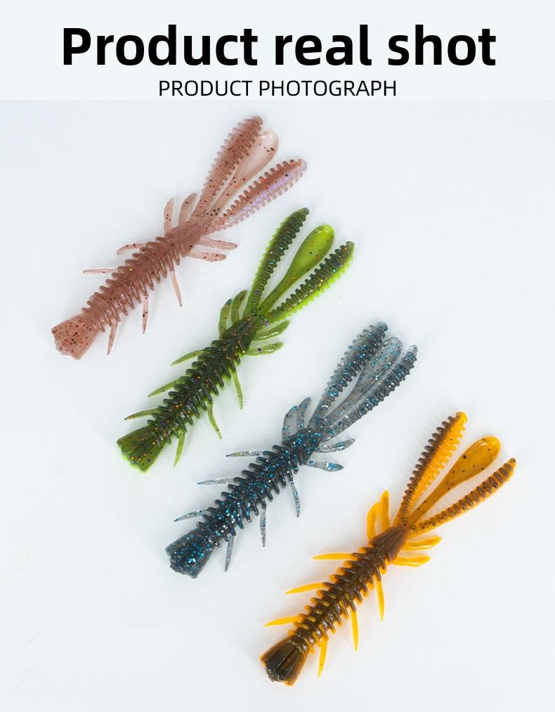 Luya floating shrimp wave dance shrimp type soft bait Ned lead head hook down fishing group black pit soft bait bass false bait soft worm