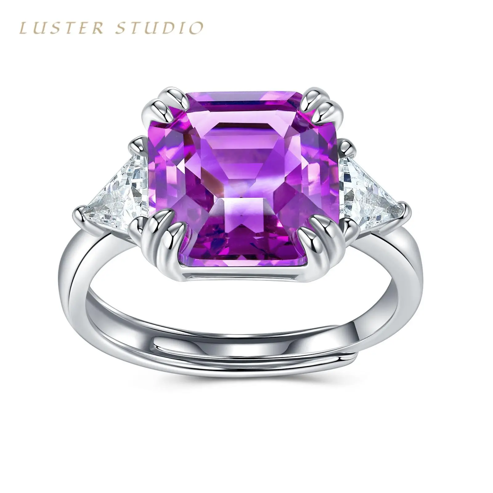 Royal Violet Amethyst Ring, Women's S925 Sterling Silver Luxury Promise Jewelry, Romantic Anniversary & Valentine's Day Gift, Female, Valentine's Day Gifting, Gemstone
