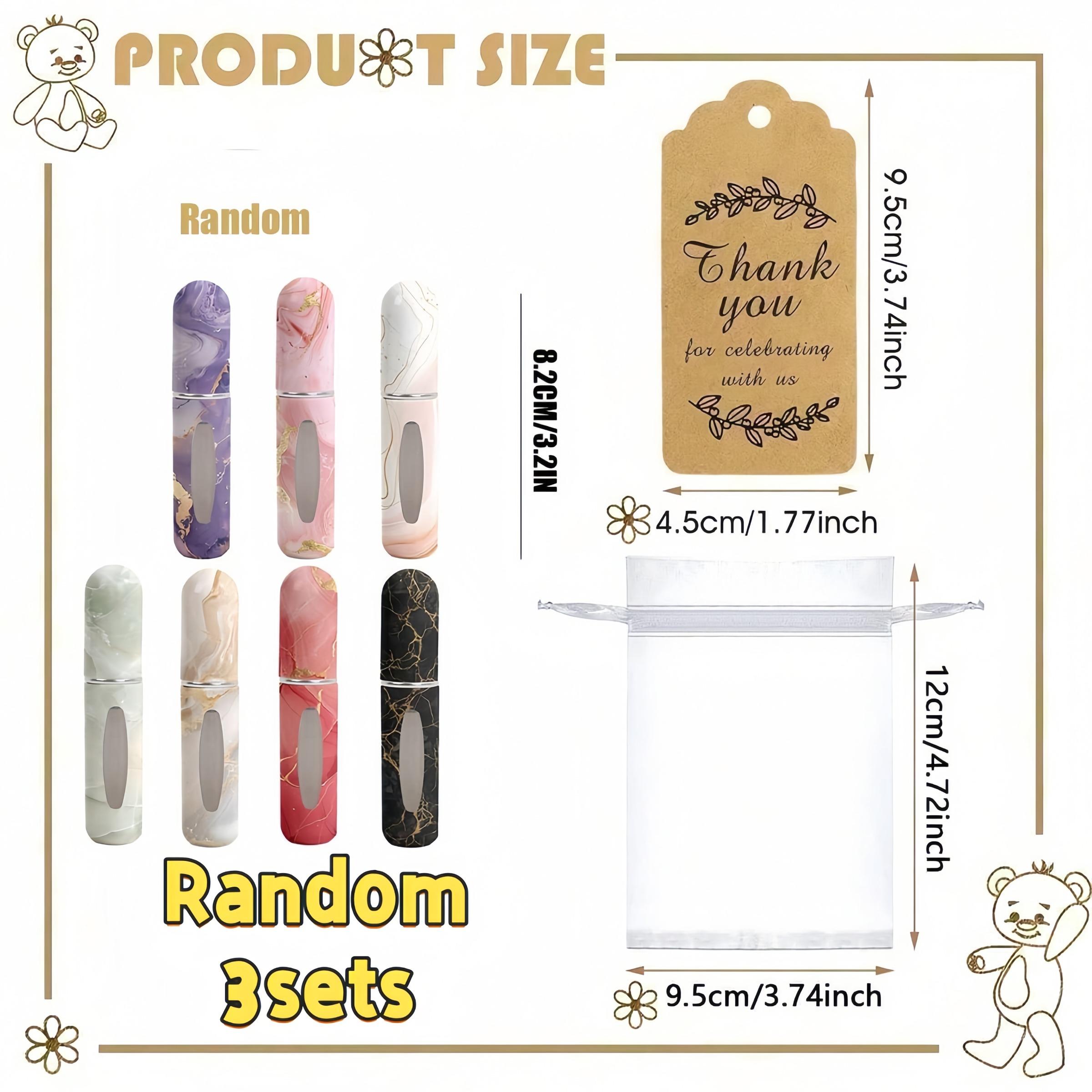 1/3/5 Set Marble Theme Gift Bottle Set, Perfect for Gender Reveal Parties, Birthdays, Weddings, Refillable Mini Perfume Atomizers