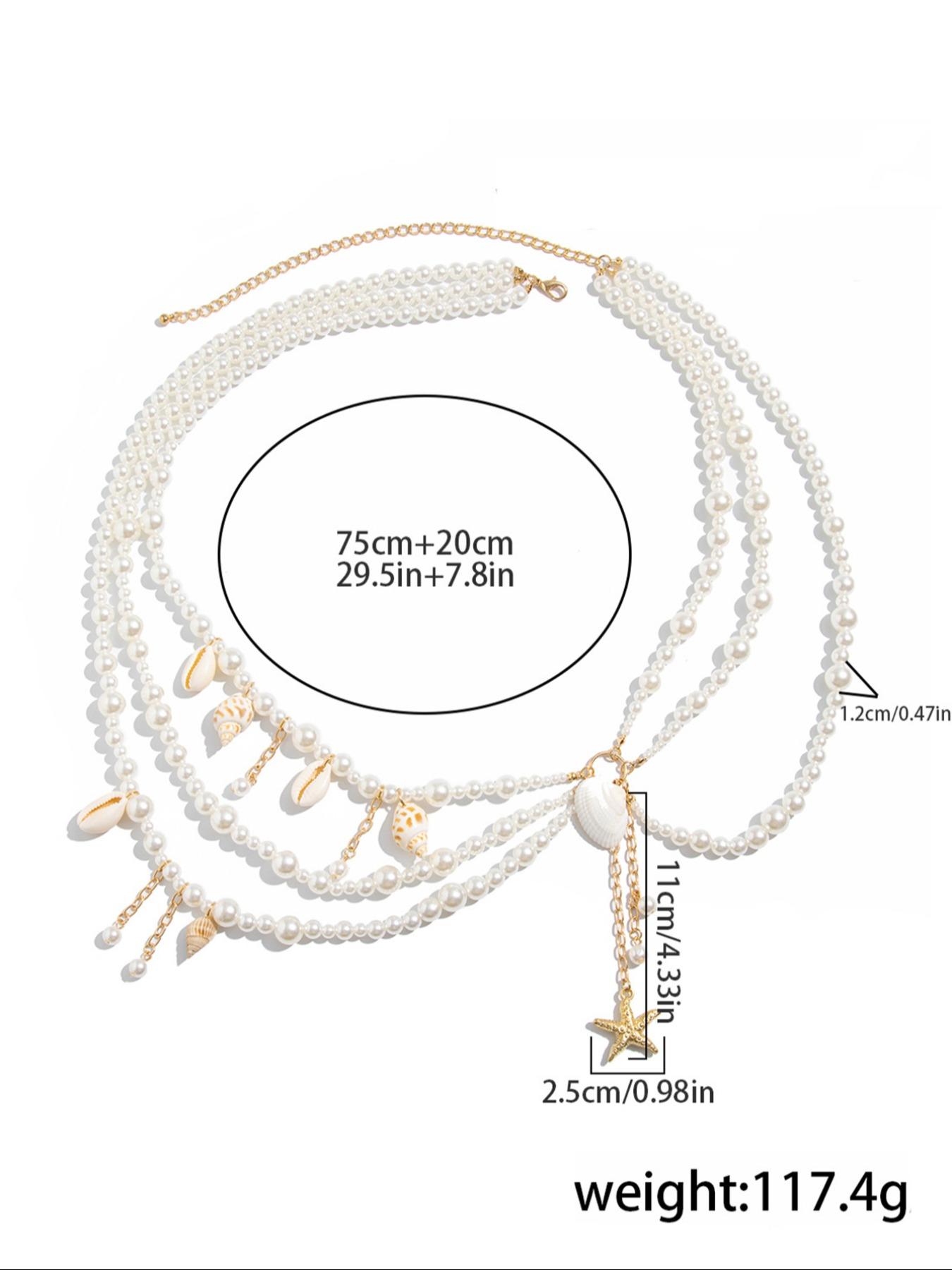 Women's Elegant Shell & Starfish Design Body Chain, African Waist Jewelry, Fashion Body Jewelry for Party, Daily Clothing Decor, Trendy All-match & Exquisite Jewelry for Birthday Gift