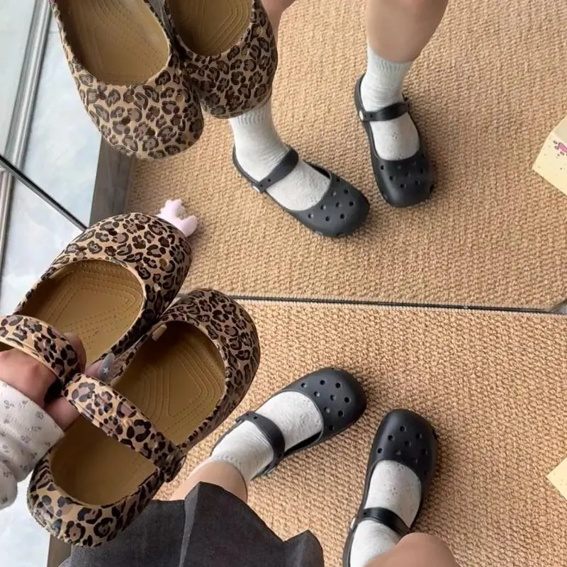 Women's EVA Ballet Slip-On Hole Shoes - Summer Cute Breathable Polyester Beach Slippers, Casual Korean Outdoor Daily Footwear (Runs 0.5 size small, order 1 size larger, fits EU 35-40)