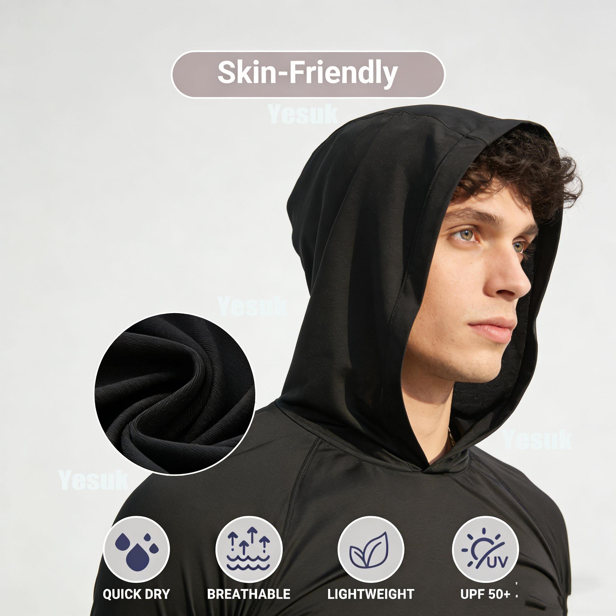 Yesuk 6-SHIRT PACK Hi Visibility ultra light weigh Long sleeve hoodie shirt / 100 % polyester birdeye Fabric for quick dry AVAIALBE IN VARIOUS COLORS