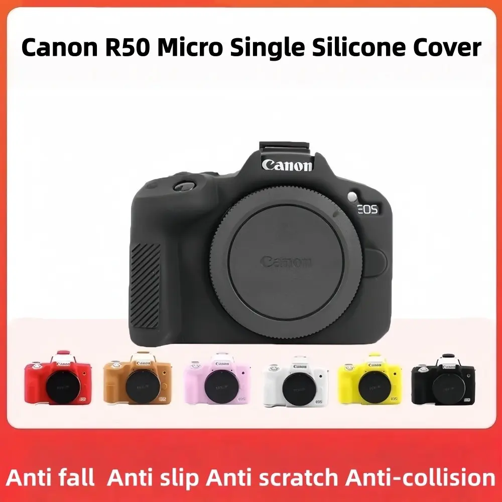 Suitable for Canon EOS R50 camera silicone case, R50 camera silicone case, photography safety protective cover soft shell bag