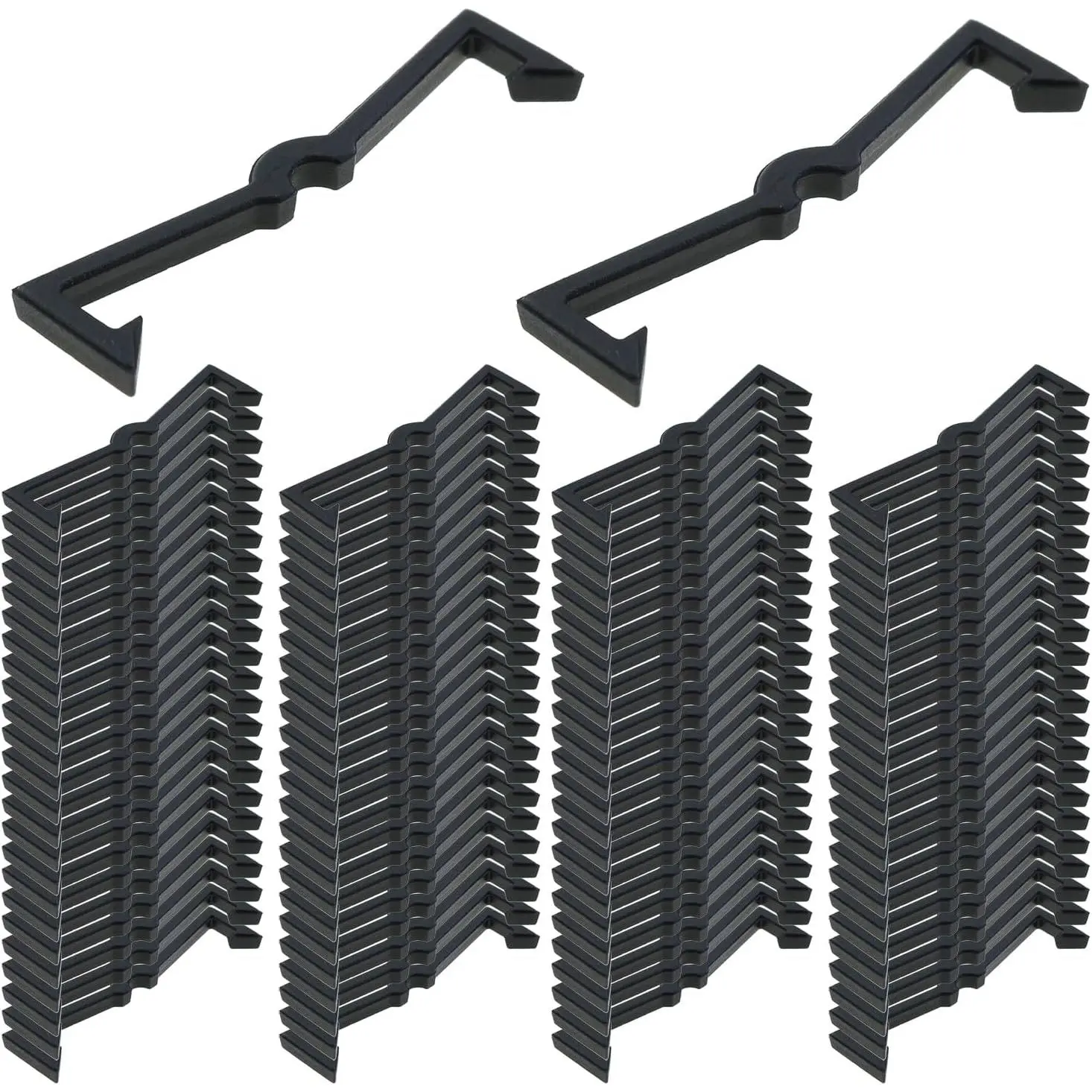 100-Piece Black Hook Latches Plastic Pegboard Hooks Fasteners Specialized Hooks  Standard 1/4" & 1/8" Pegboard Organizer