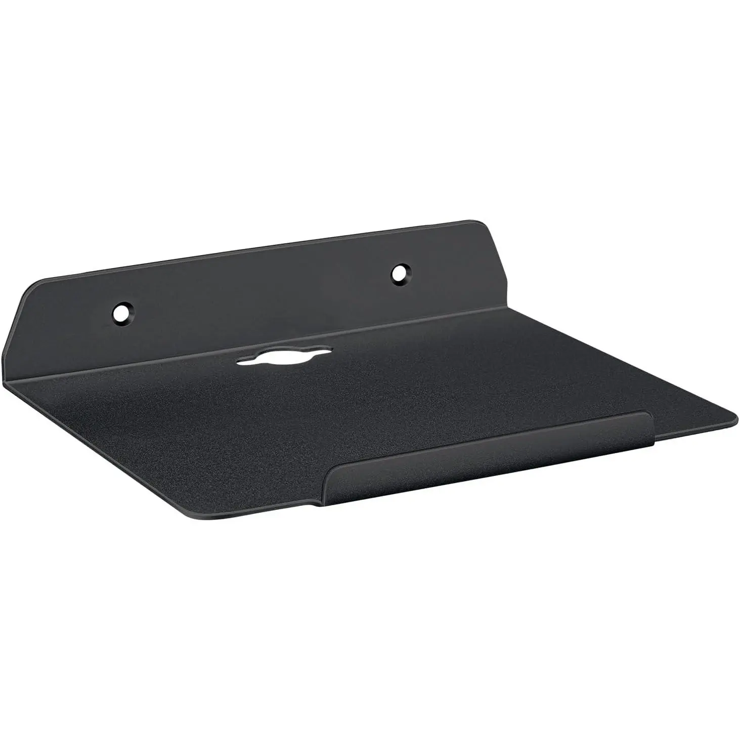 8''W x 6.3''D Small Floating Metal Wall Shelf,Deep Floating Shelves for Speakers,Cameras,Routers,Heavy Duty Metal Floating Wall Shelf with Ledge for Bedroom,Bathroom,Living Room,Black