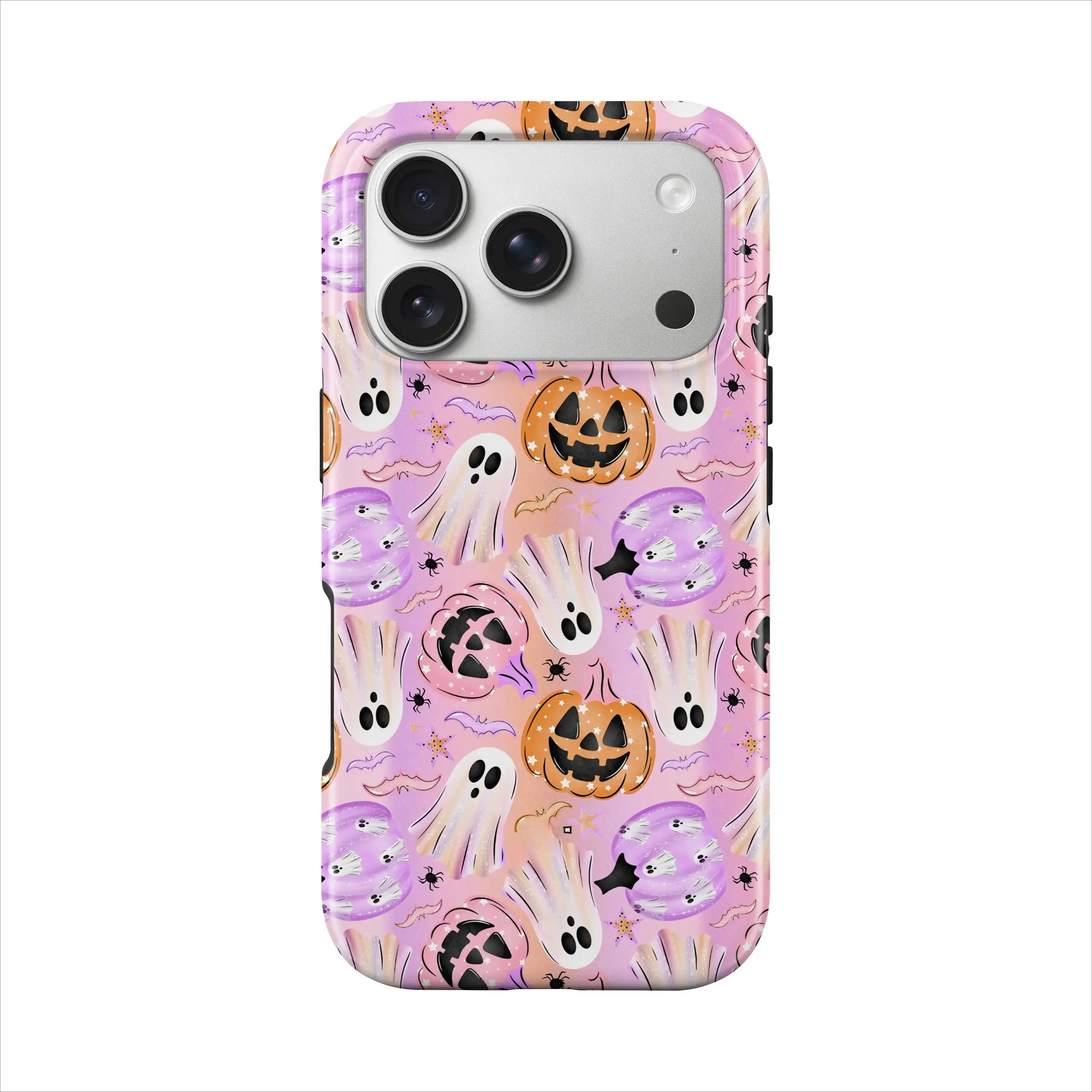Tough Cover Mobile Phone Case, Pastel Pumpkins & Ghosts Halloween Design, Bright, Durable Phone Accessory with Protection & Resistance for Autumn Use, Accessories