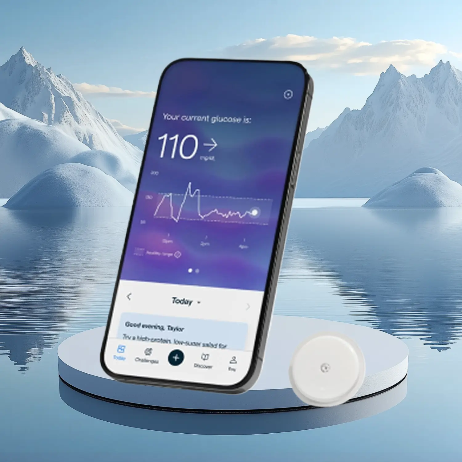 Continuous Glucose Monitor CGM No Finger Pricking Works with iOS Android Navigate Prediabetes US Only
