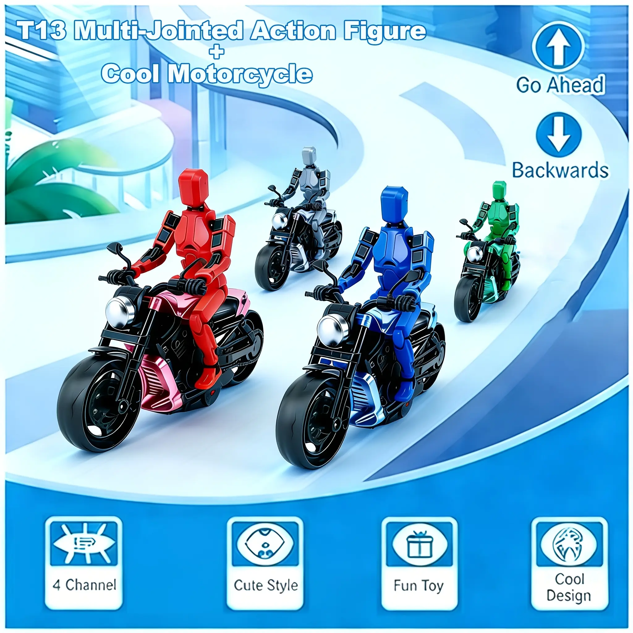 8pcs, Model Assembly Toy, Assembly, Classic Motorcycle Design, Anime Figurines, Versatile Shapes, Multi-Joint Movable Dolls, a Top Choice for Collectors, Suitable for Display in Bedrooms, Office Desks, Desktop Decorations