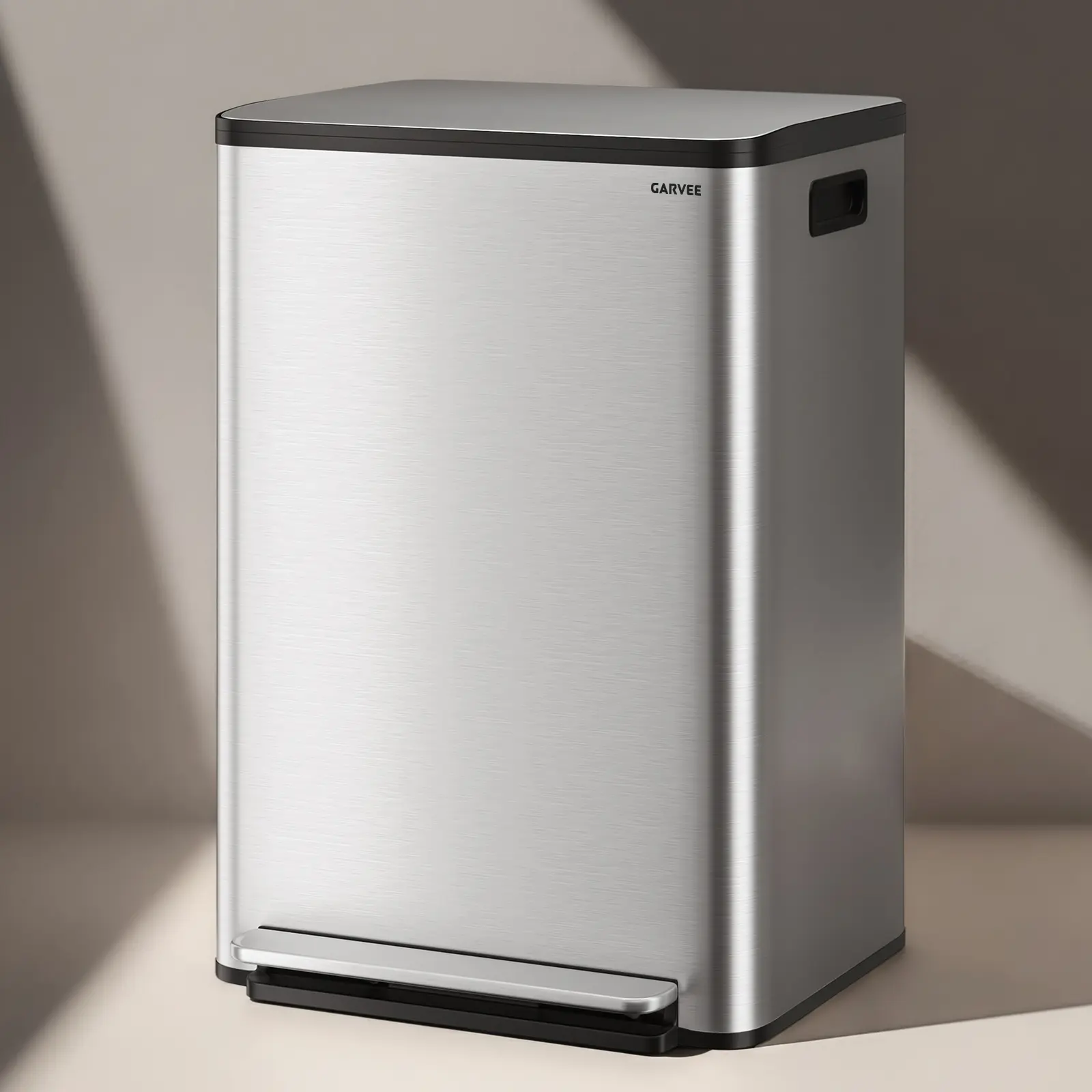 Trash Can Kitchen Garbage Bin with Removable Inner Buckets Stainless Steel Step-on Metal Large Waste Cans with Soft Close Lid