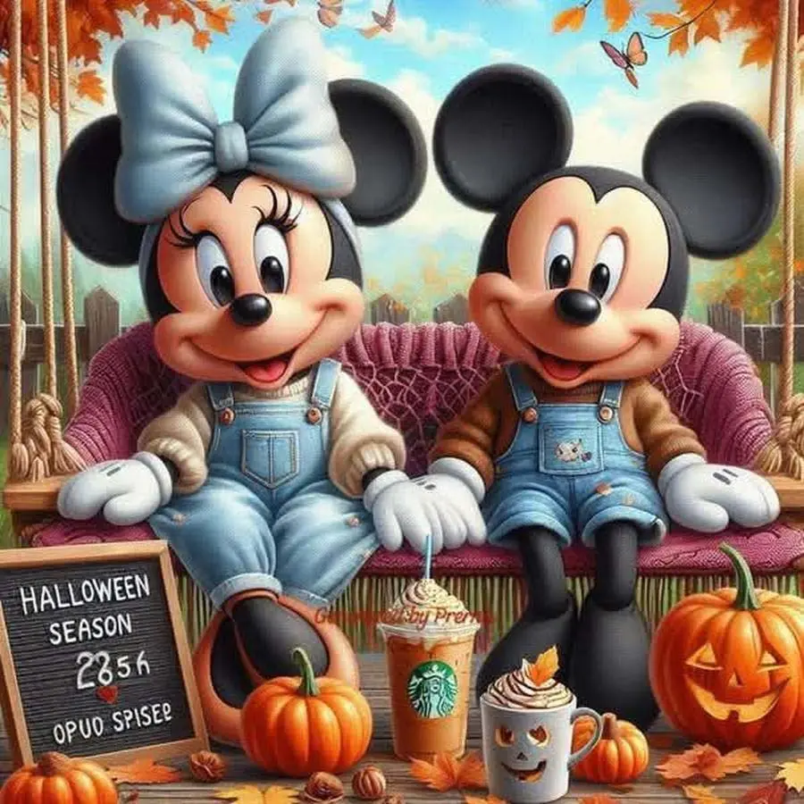 5D DIY Full Diamond Round Diamond Painting - Diamond Art Painting Kit Mickey Pumpkin Mosaic, Canvas - DIY Decorative Painting, Home Wall Decor, Suitable for Halloween and Christmas, Birthday and Anniversary Gifts