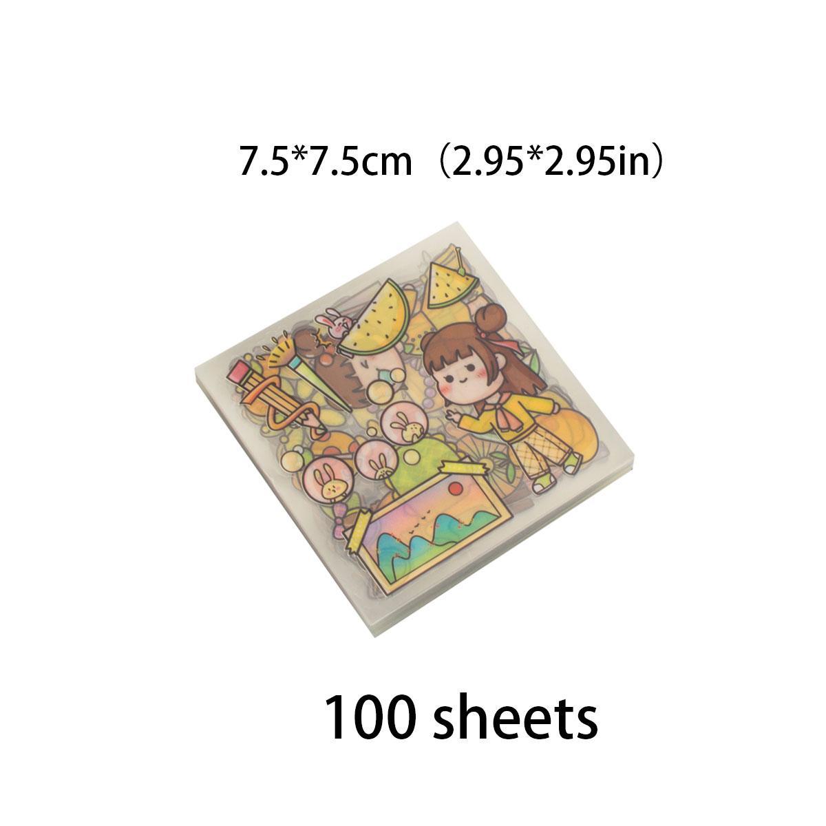 100pcs Cute Cartoon Girl Pattern Sticker, Waterproof Decorative Sticker For DIY Skateboard, Phone Case, Stationery, Water Bottle, Scrapbook