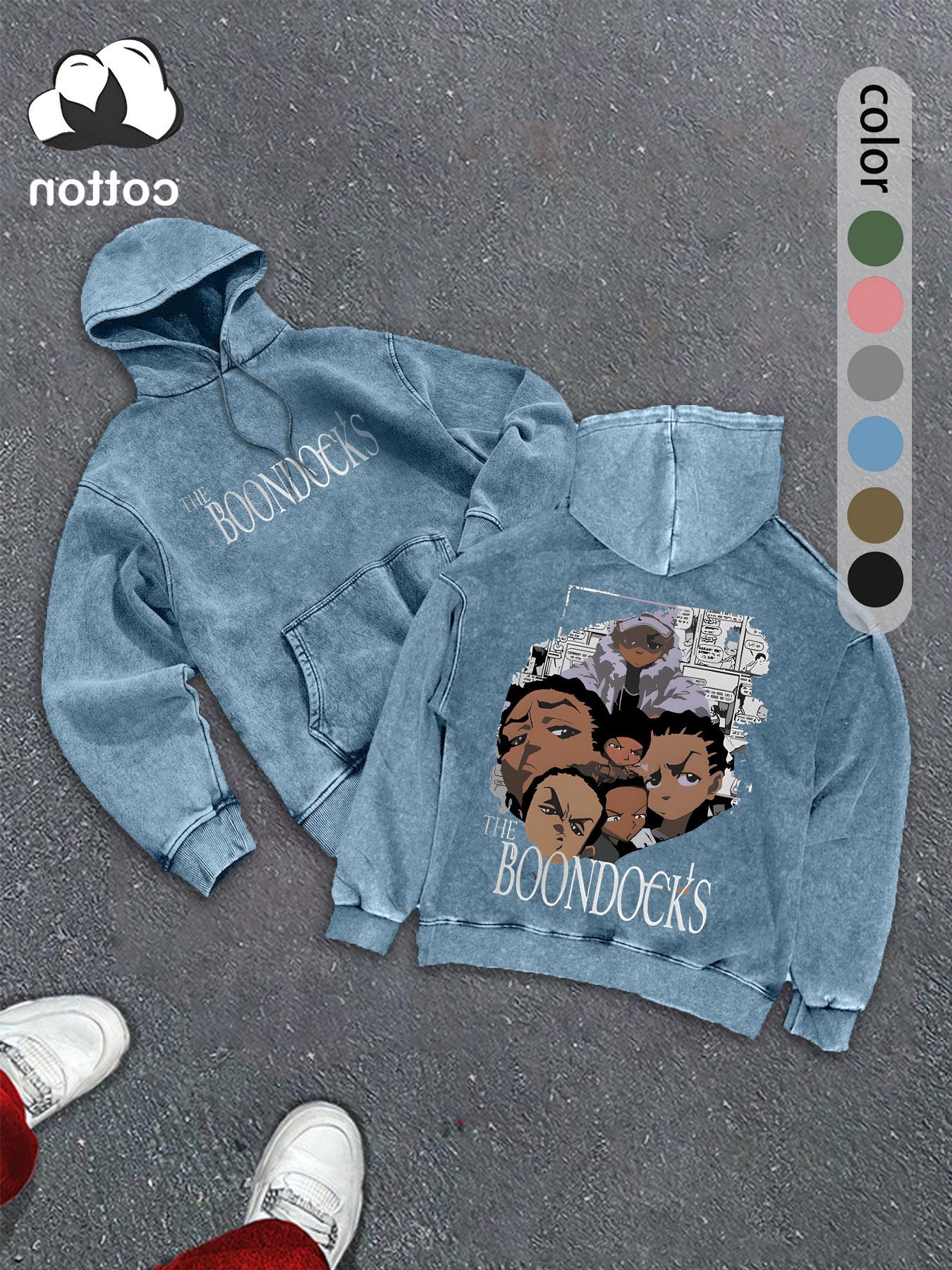 Men's street retro style washed hooded sweatshirt fashion trend casual hoodie, men's autumn and winter wear