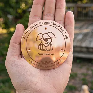 1Pc 99.99% Pure Copper Disc for Automatic Dog Water Bowl Purifier, 4 Inch Diameter 0.6mm Thick, 3-Point Support Water Purification Tray for Year-Round Water Cleaning