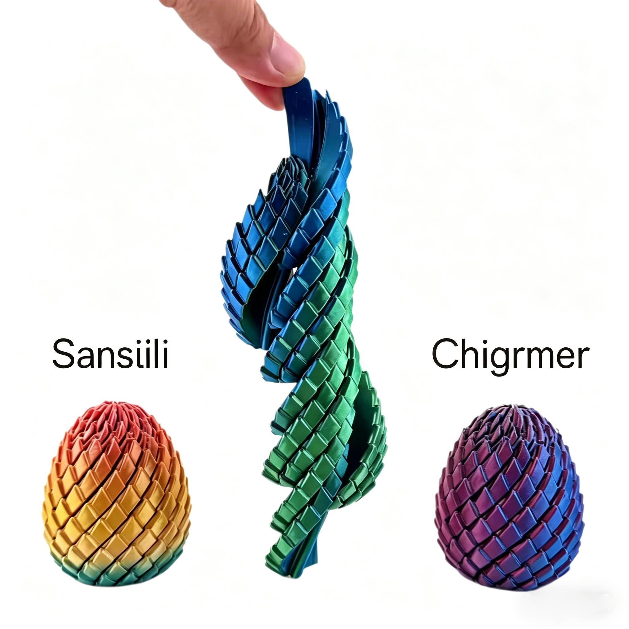 3D Printed Dragon Egg Stress Relief Toy, Transformable Twist Egg, Creative Stress-Relief Gadget, Children's Toy