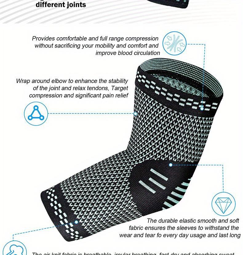 Elbow Support Sleeves Compression Guards for Basketball Cycling Volleyball & Workout Breathable Durable Brace for Athletes and Fitness Enthusiasts