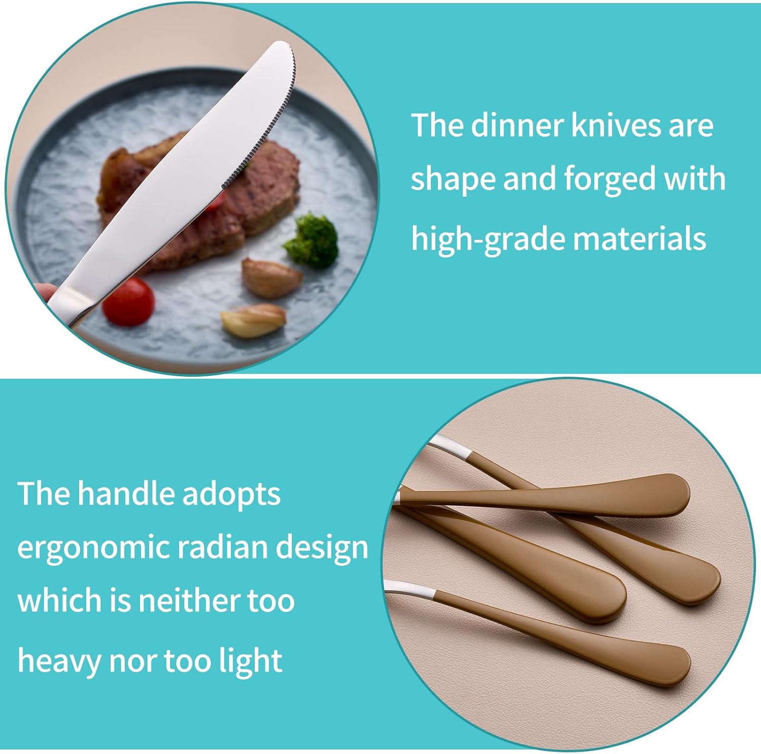 20- Brown Silverware Set for 4, 18/0 Stainless Steel Flatware Cutlery Utensils Set, Include Dinner ,Dinner Forks,Dinner Spoons,Salad Forks,Teaspoons,Dishwasher Safe