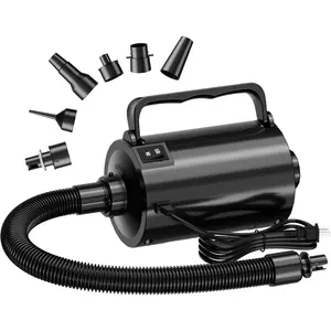 Electric Air Pump with Hose High Power Inflator Deflator with 6 Nozzles for Inflatables Pool Floats Air Mattress Toys Gym Mat 320W 1.5PSI 120V AC