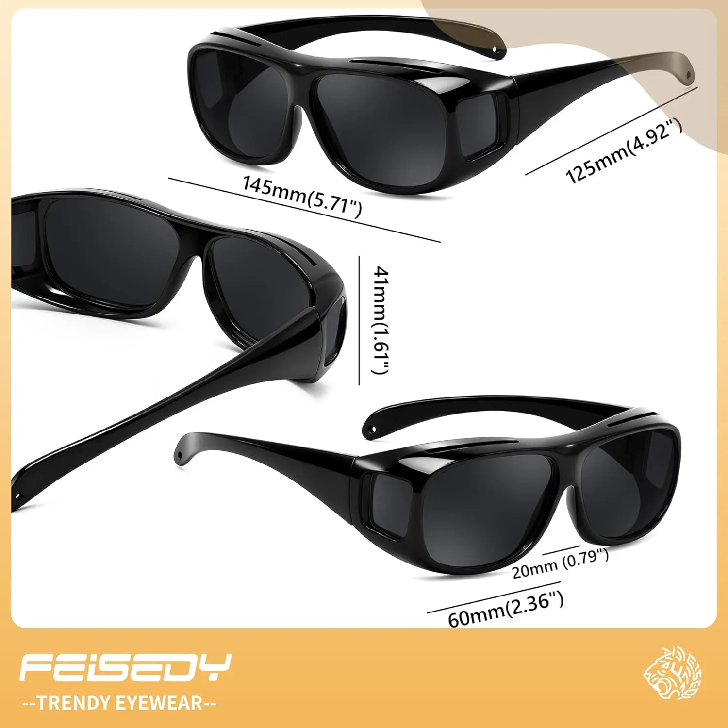 Fit Over Glasses UV Protection Wrap-Around Sunglasses - Men's Work Safety Goggles, HD Driving Glasses for Motorcycles, Frame Length Within 5.59 Inches B0343, Pc Frame, Comfortable And Wide Field Of Vision