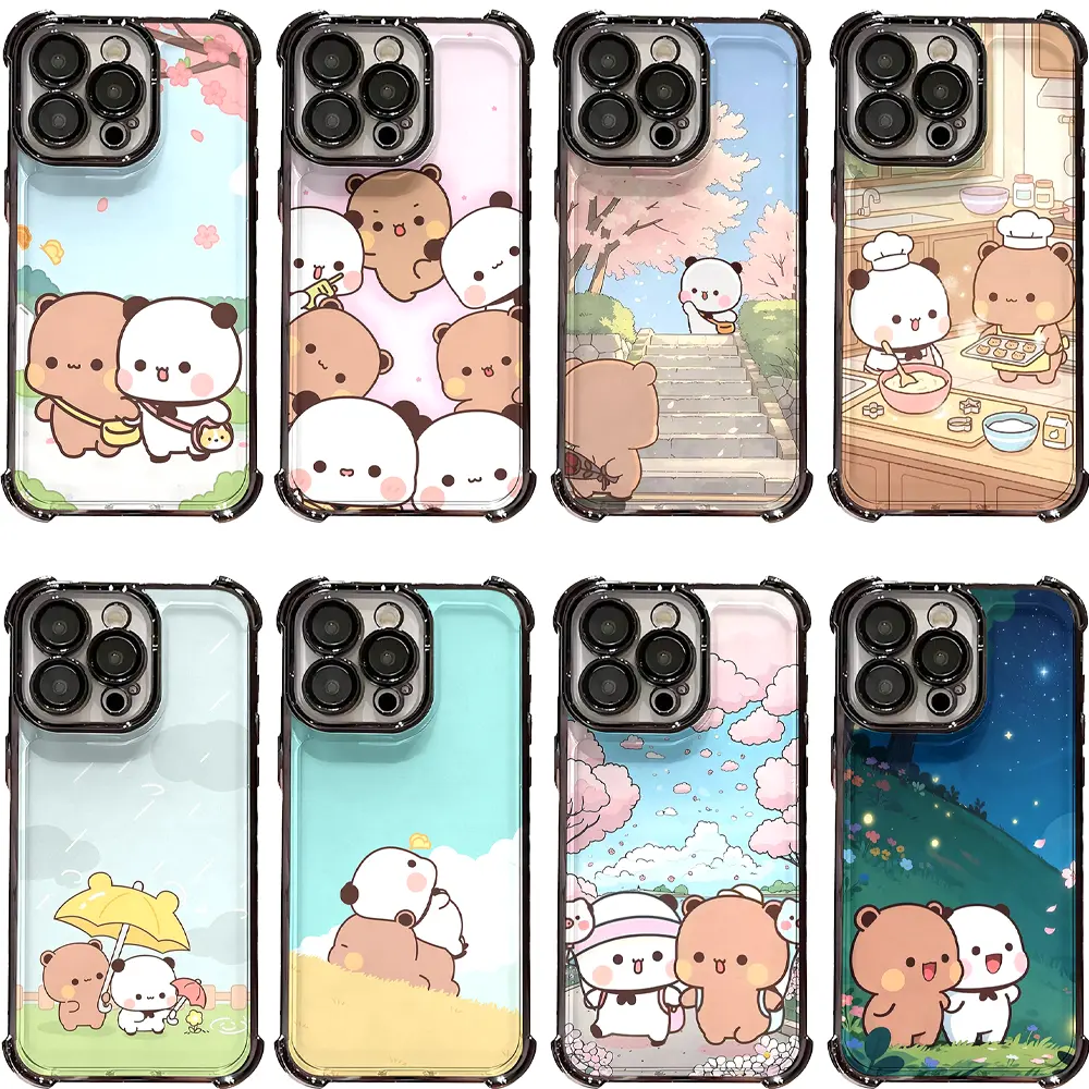 Dudu Bubu Couple Phone Case for iOS/Android Multi-Model Devices, TPU + PC Durable Shockproof Protective Cover for Kawaii Cartoon Lovers (iPhone 17 Pro Max-Air, 16 Pro, 15, 14 Plus, 13, 12, 11; Samsung S26, S24, S23 Ultra) Mobile Phone Accessories, Crash-P